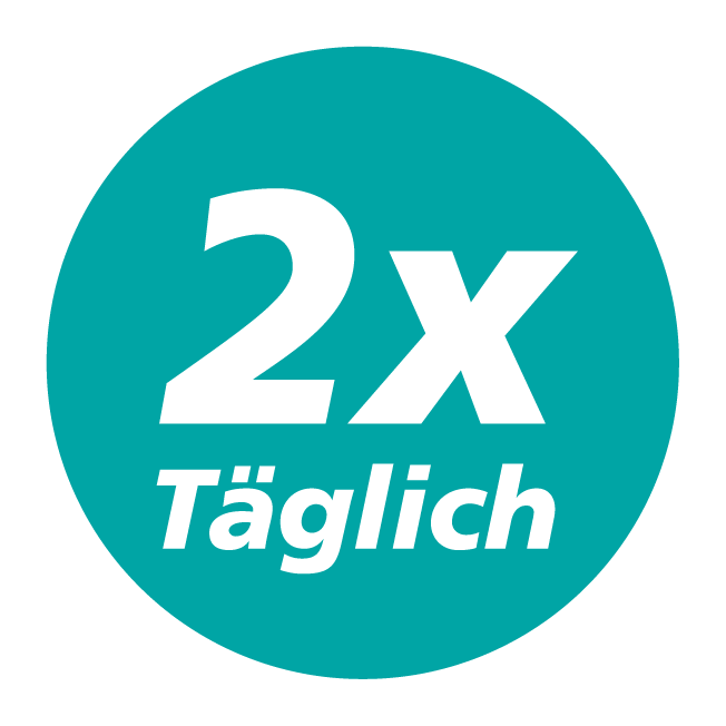 Bis zu 2 mal täglich